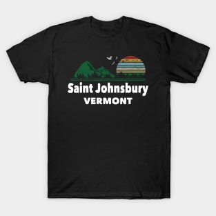 Mountain Sunset Flying Birds Outdoor Saint Johnsbury Vermont T-Shirt